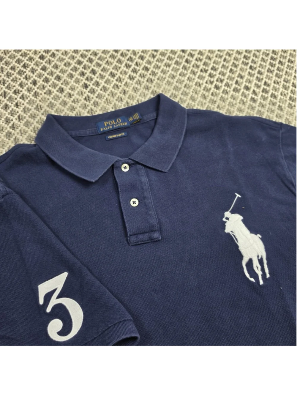 Polo Ralph Lauren Big Pony Polo Shirt Men’s XXL Navy Custom Slim Fit #3 Cotton